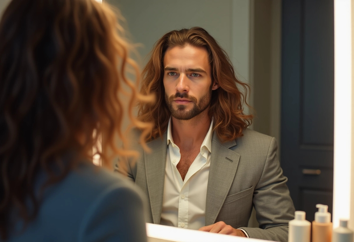 homme cheveux longs